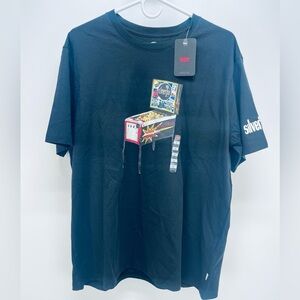 Levi’s Silvertab Men’s Relaxed Pinball Black T-Shirt Size L New